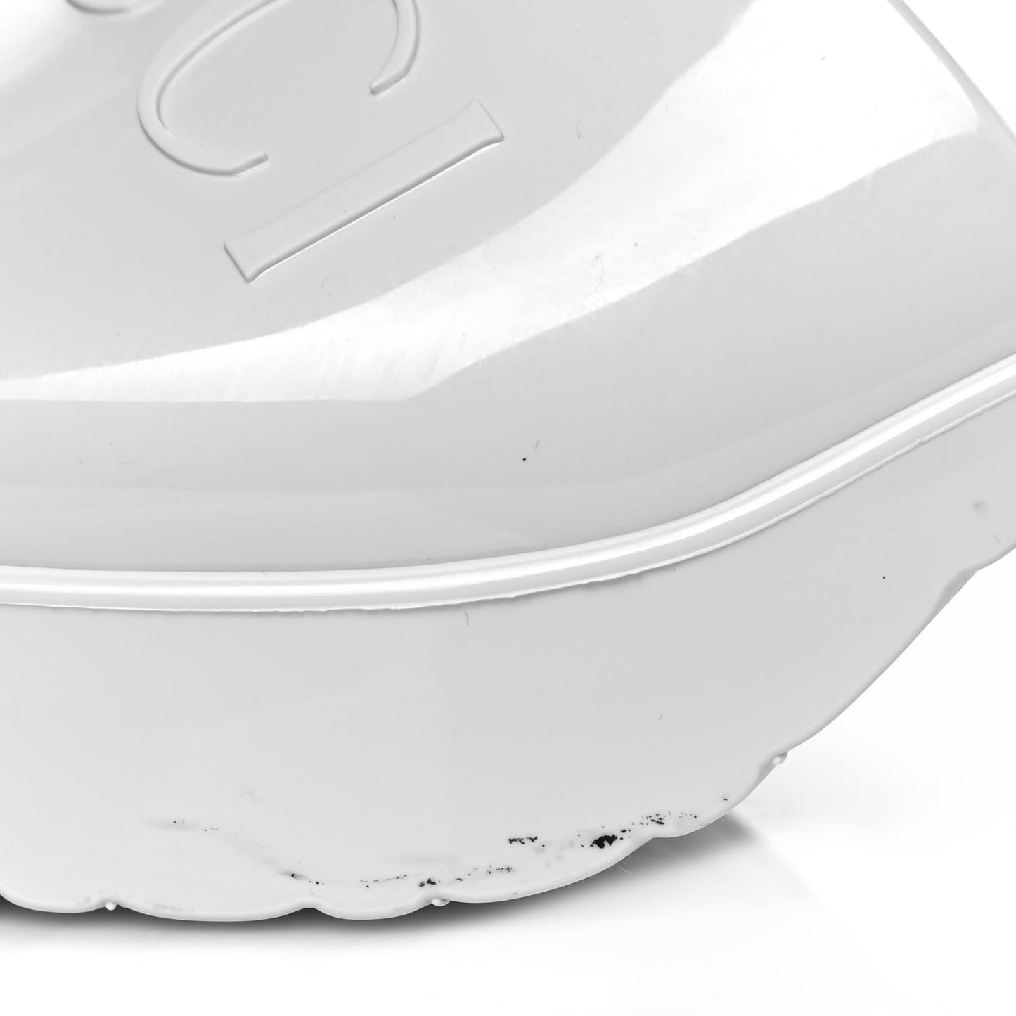 Rubber Gucci Logo Womens Platform 20/60mm Slide Sandals 41 Mystic White