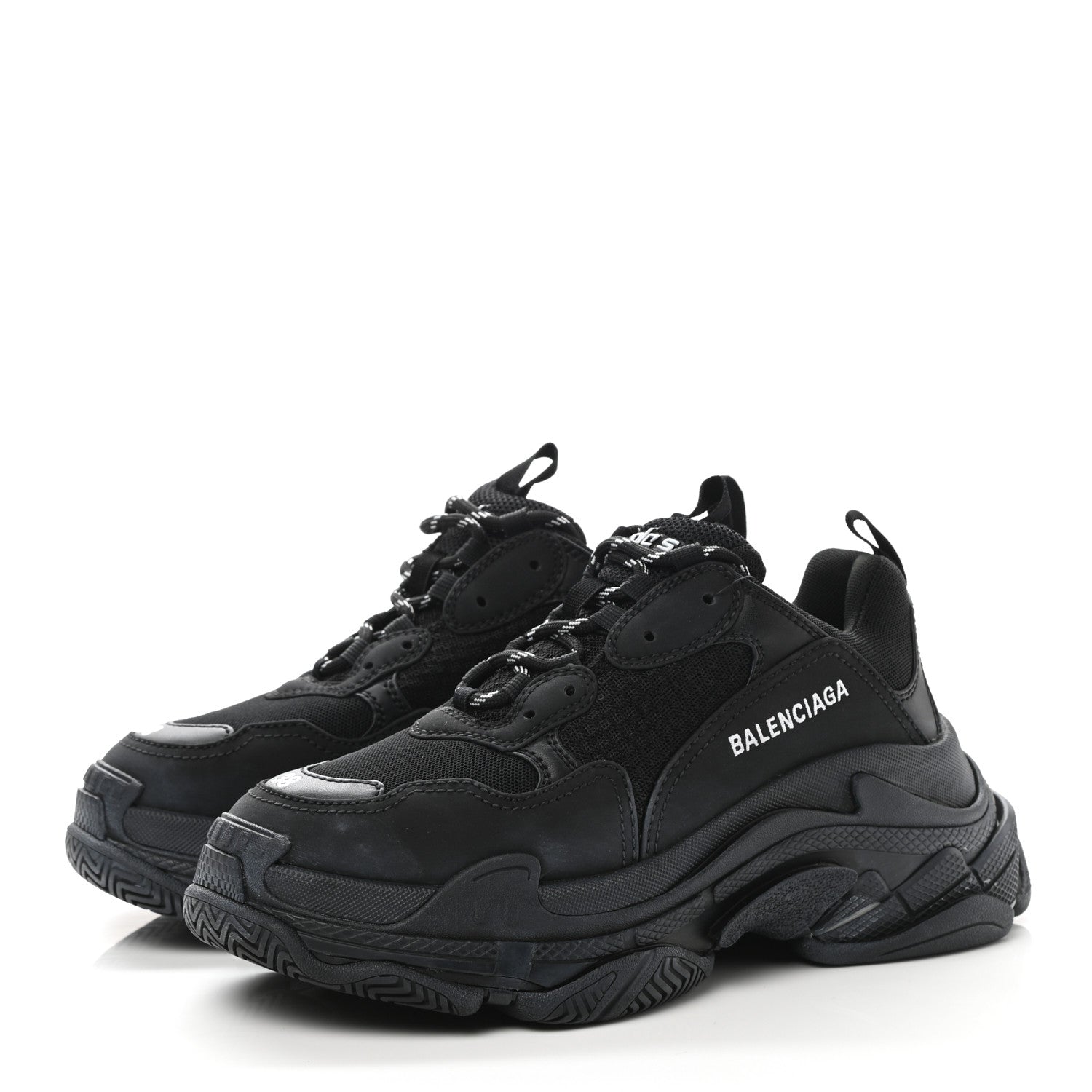 Balenciaga Fabric Mesh Mens Triple S Sneakers 38 Black 3 of 8