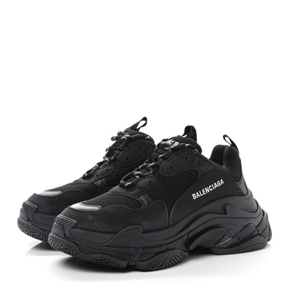Balenciaga Fabric Mesh Mens Triple S Sneakers 38 Black 3 of 8