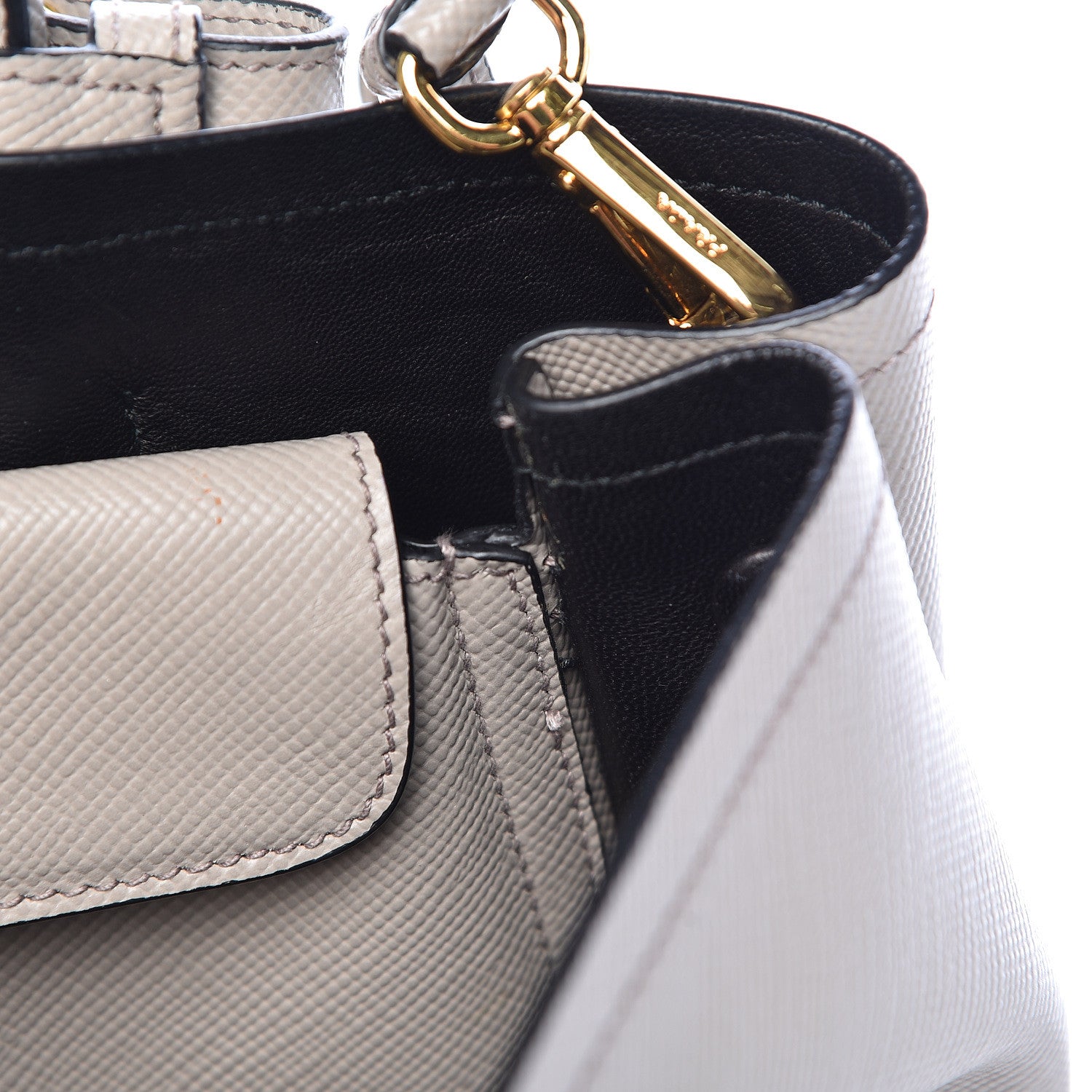Prada Saffiano Cuir Medium Double Bag Pomice 10 of 14