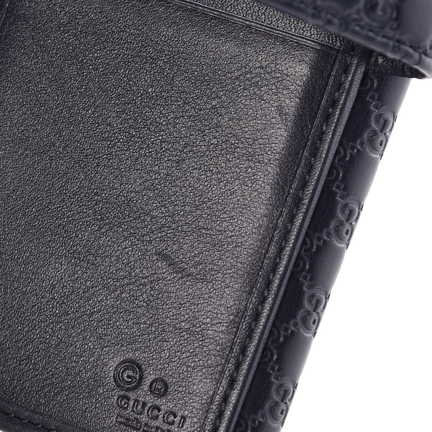 Microguccissima Continental Flap Wallet Navy