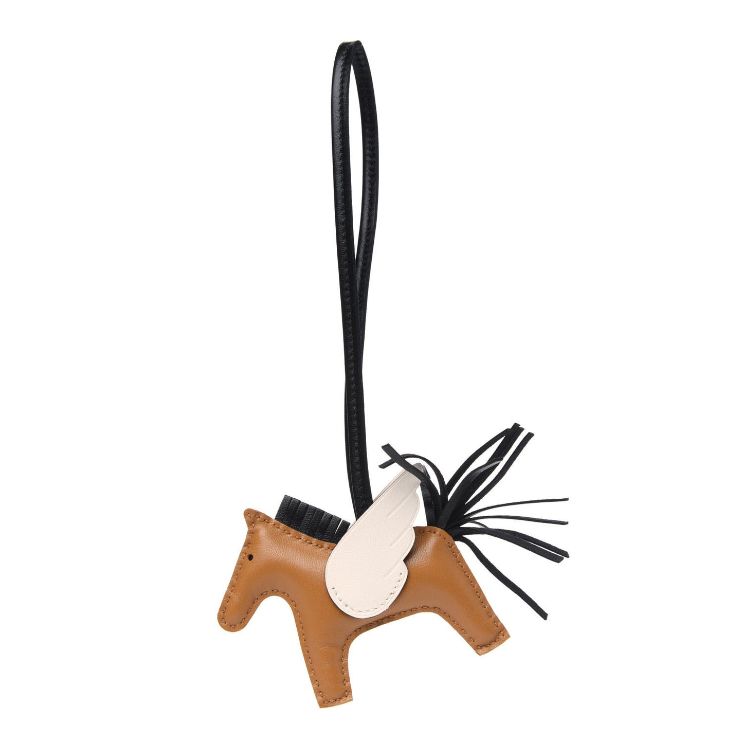 Milo Lambskin Grigri Rodeo Pegase Horse Bag Charm PM Sesame Black Nata