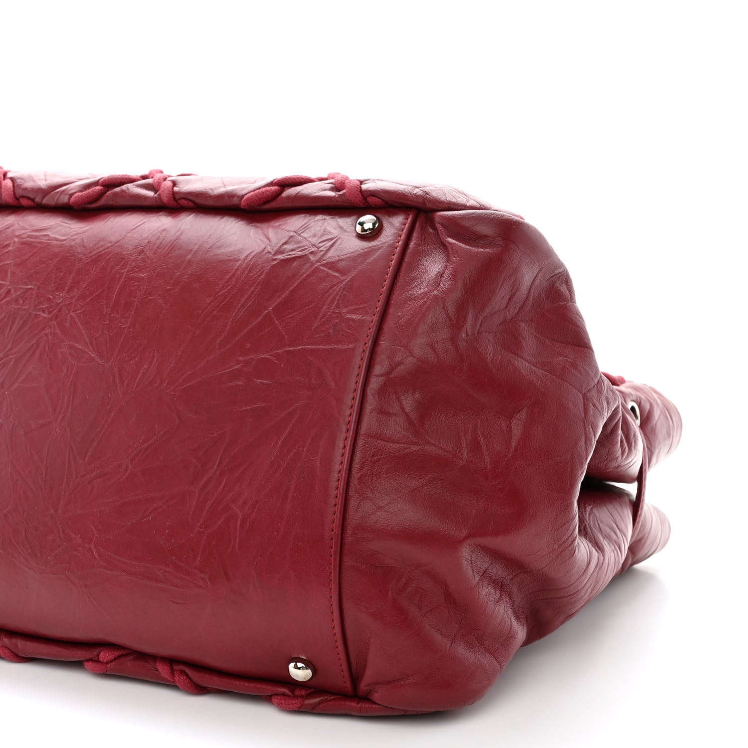 Chanel Calfskin Ultra Stitch Tote Dark Red 10 of 11