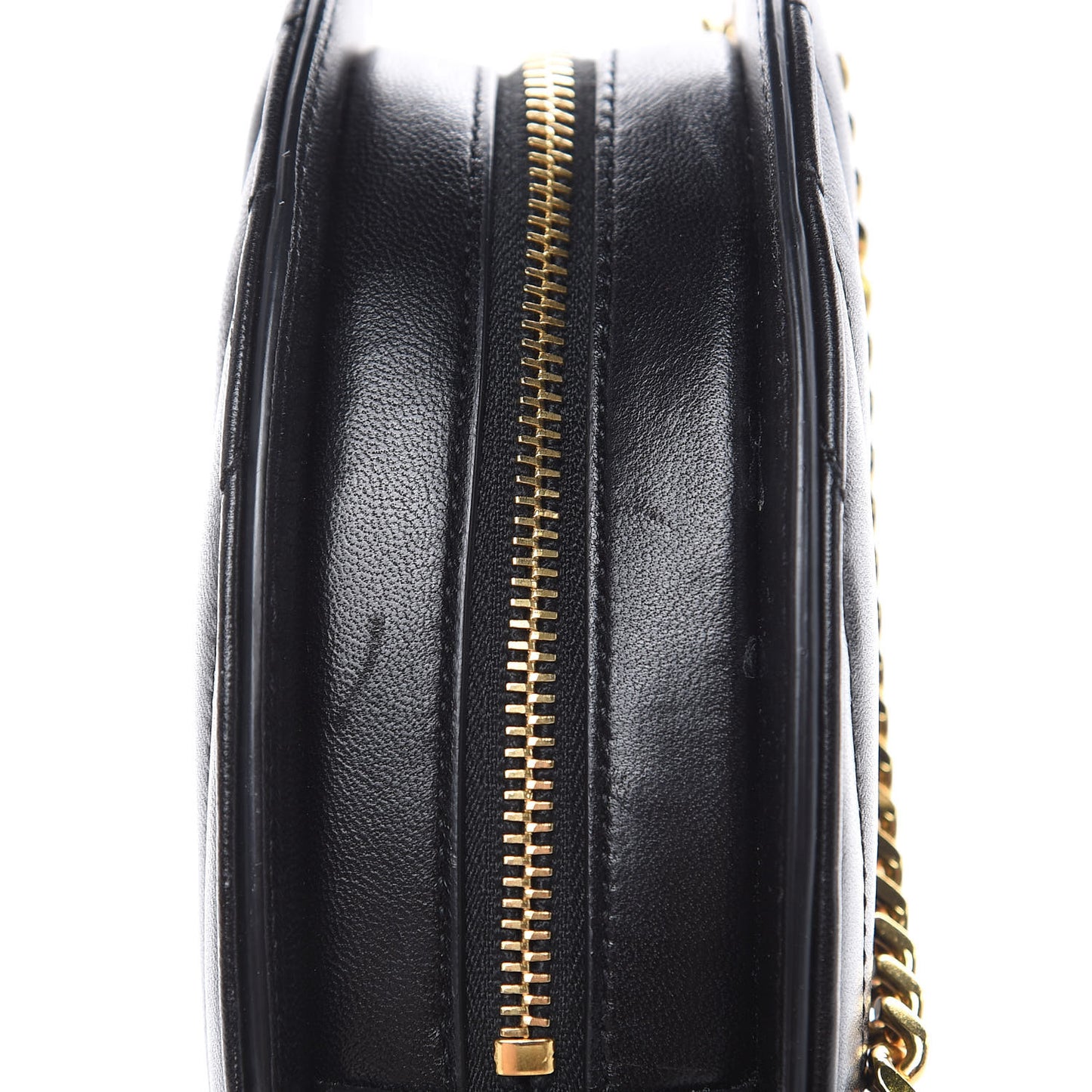 Lambskin Matelasse Chevron Monogram Small Love Heart Chain Bag Black