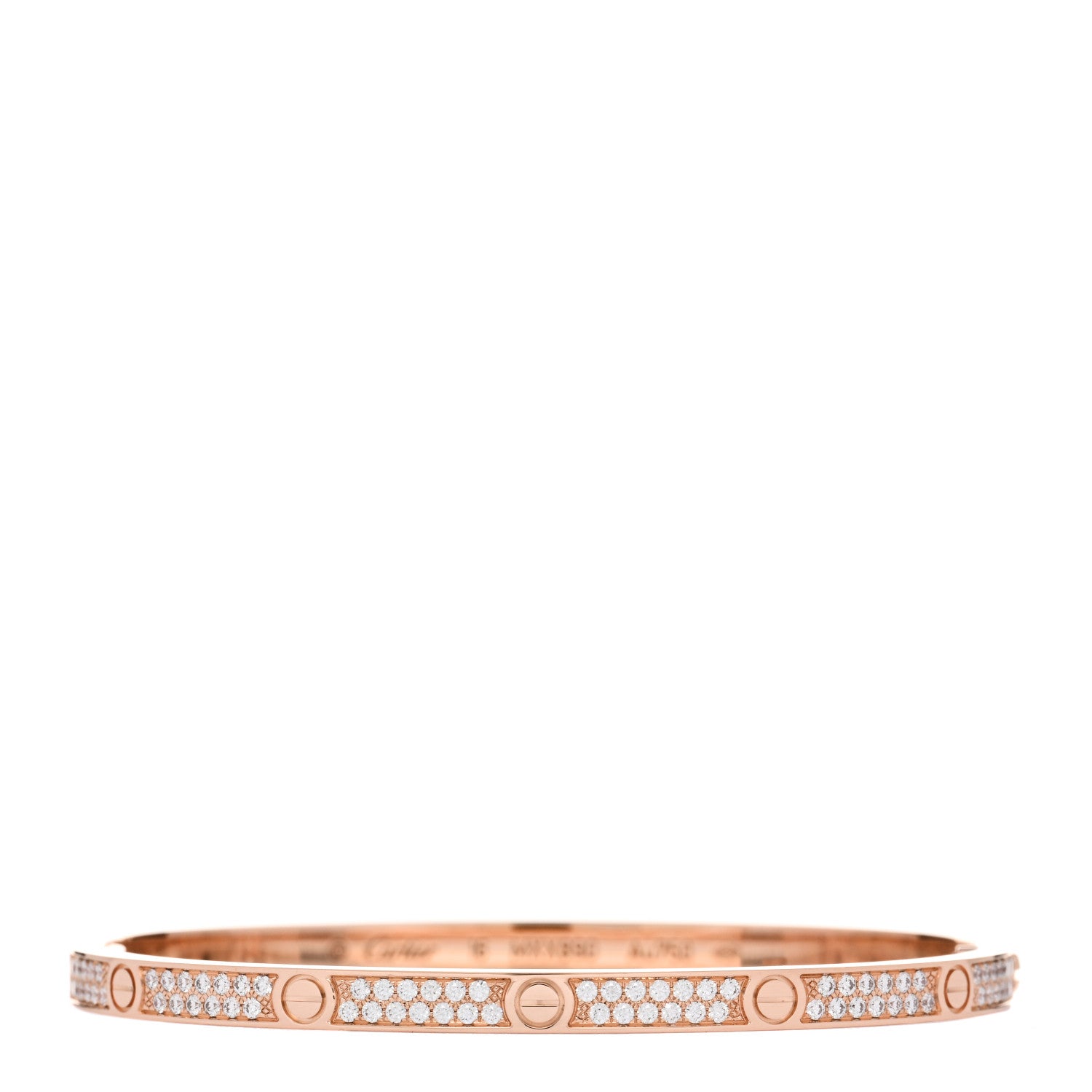 Cartier 18K Pink Gold Diamond Small LOVE Paved Bracelet 16 1 of 5