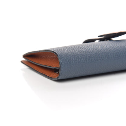 Loewe Grained Calfskin Large Vertical Wallet Steel Blue Tan 6 of 10