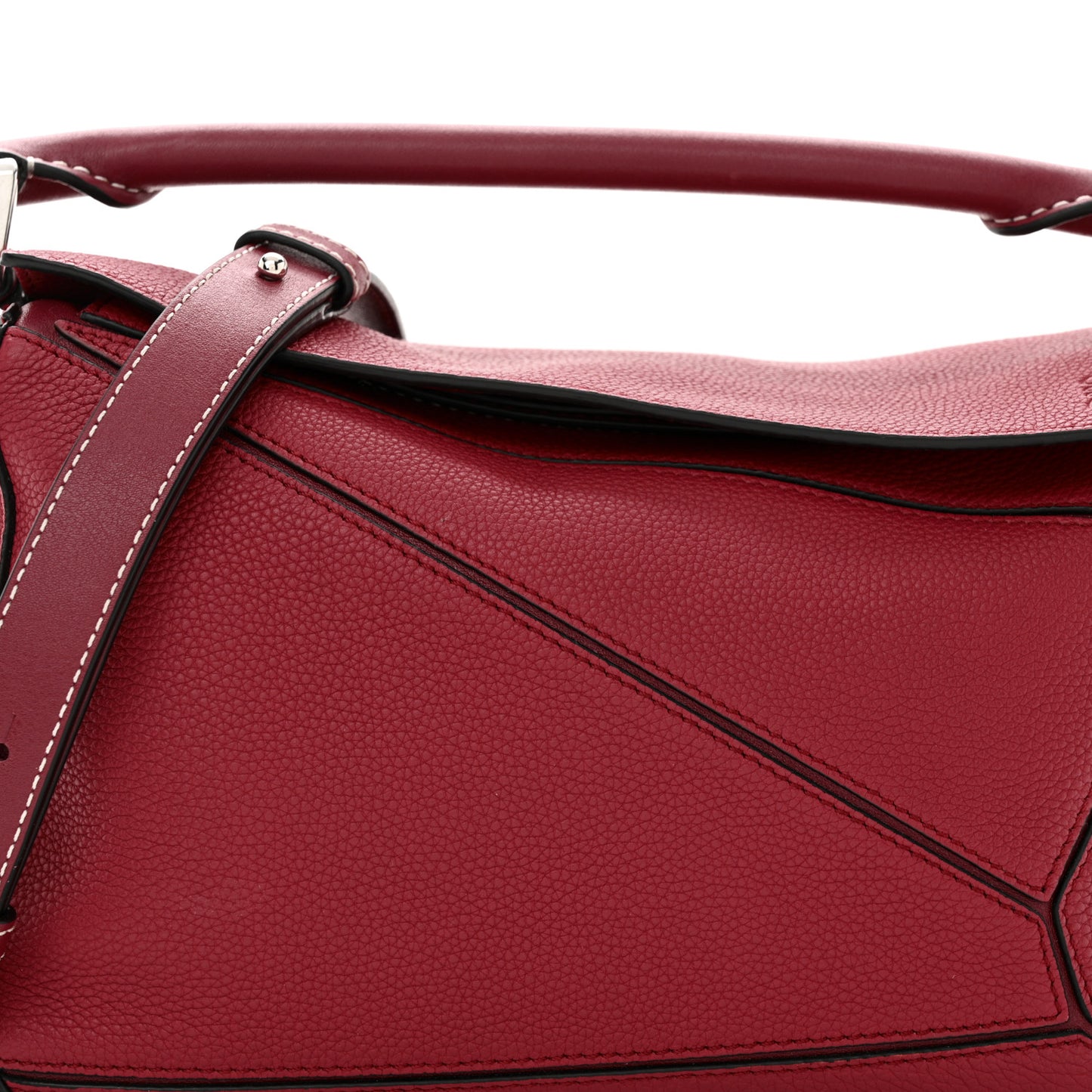 Calfskin Small Puzzle Bag Raspberry