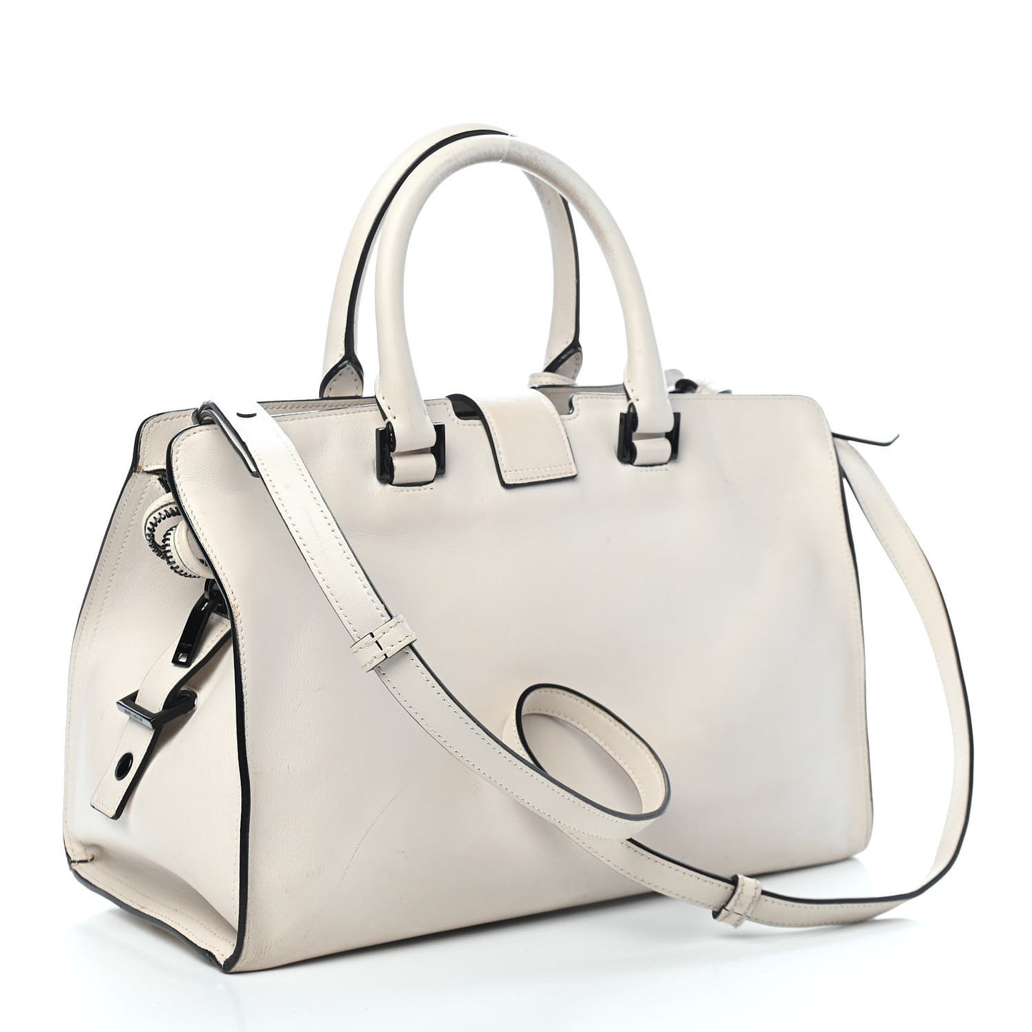 Smooth Calfskin Small Cabas Monogram White