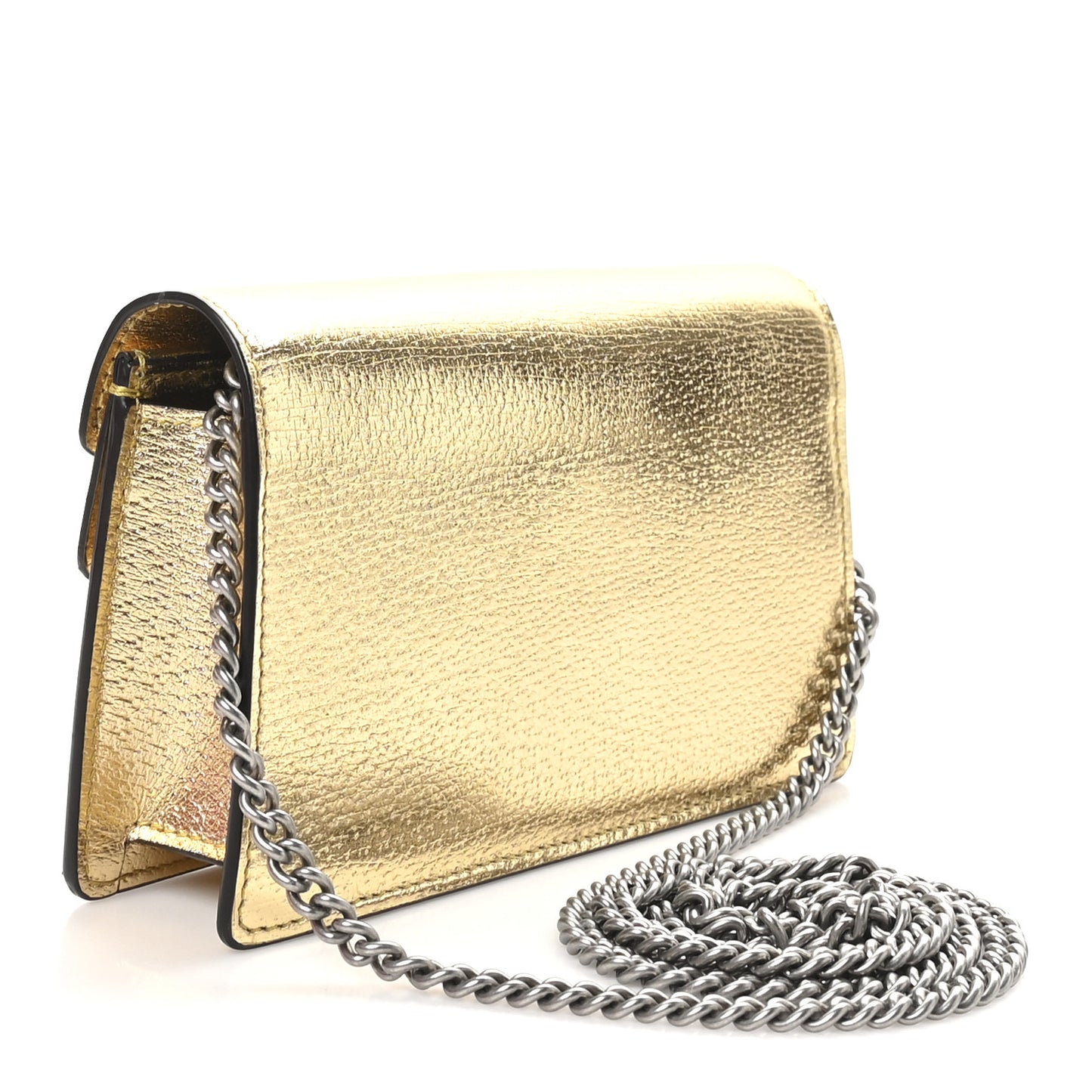 Metallic Calfskin Super Mini Dionysus Shoulder Bag Gold