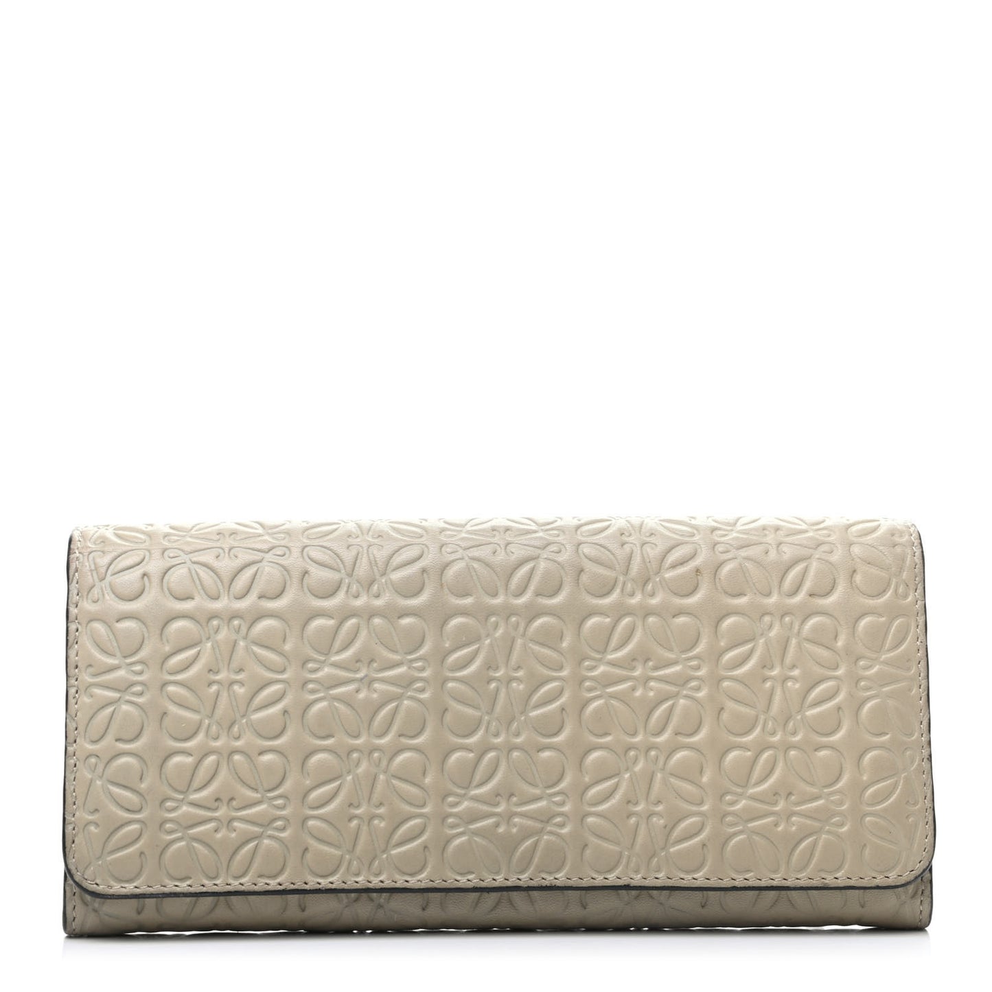 Calfskin Anagram Embossed Continental Wallet Light Oat