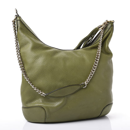 Gucci Pebbled Calfskin Medium Soho Chain Hobo Green 2 of 12