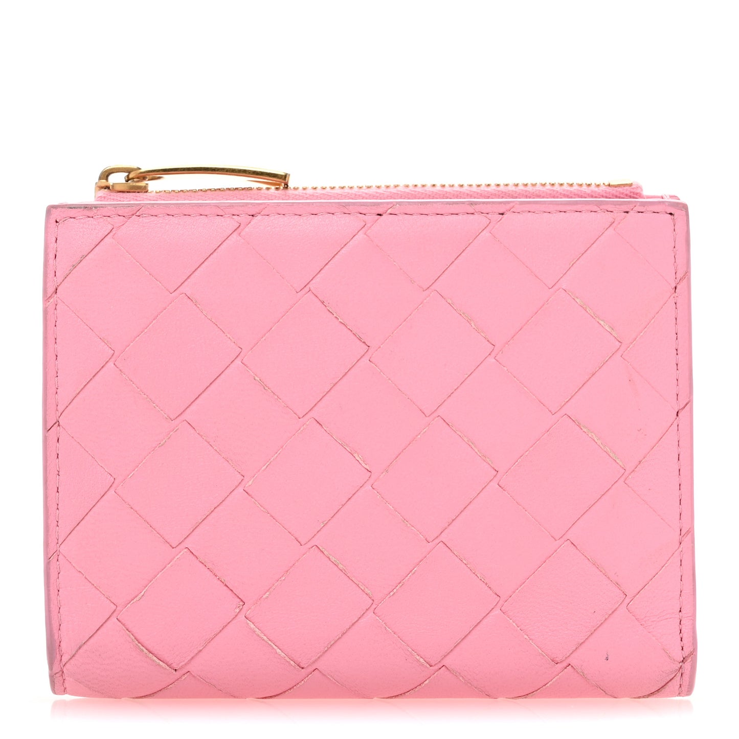 Nappa Intrecciato Bifold Zip Wallet Ribbon