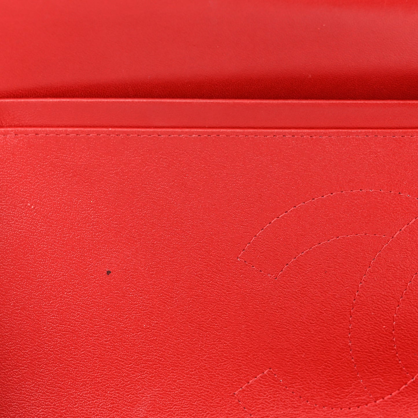 Lambskin Quilted Jumbo Double Flap Red