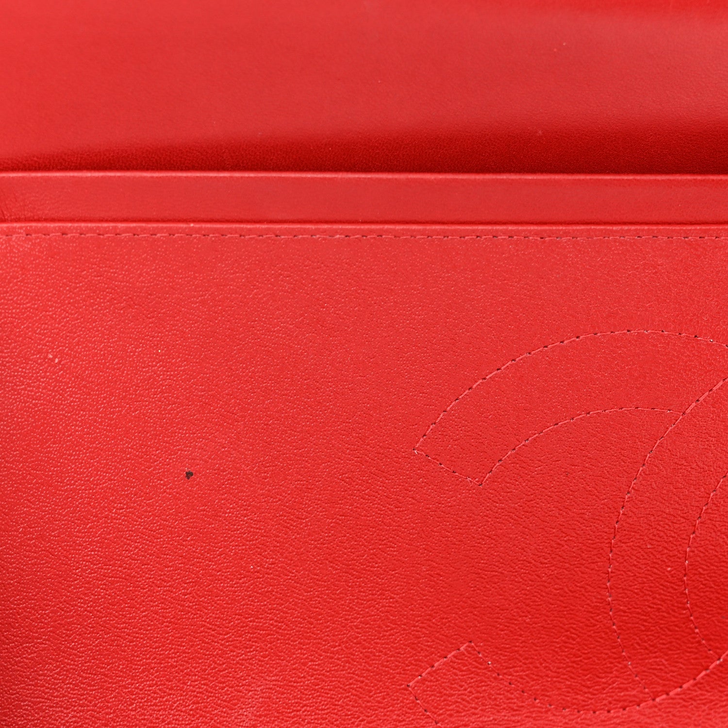 Chanel Lambskin Quilted Jumbo Double Flap Red 11 of 13
