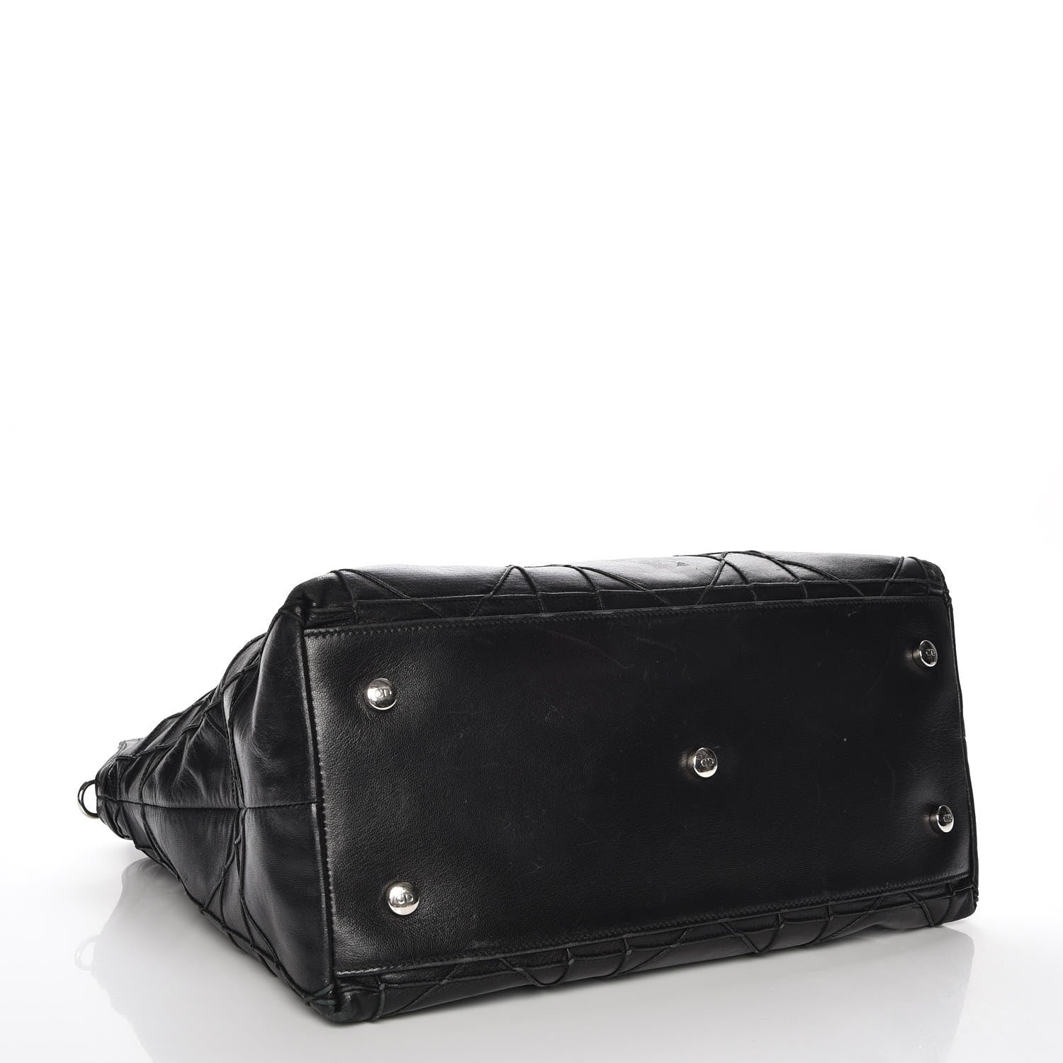 Christian Dior Lambskin Cannage Medium Granville Tote Black 4 of 7