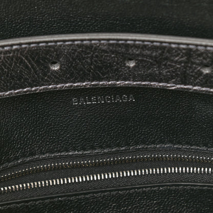 Balenciaga Metallic Calfskin Crocodile Embossed XS Downtown Shoulder Bag Silver 6 of 9
