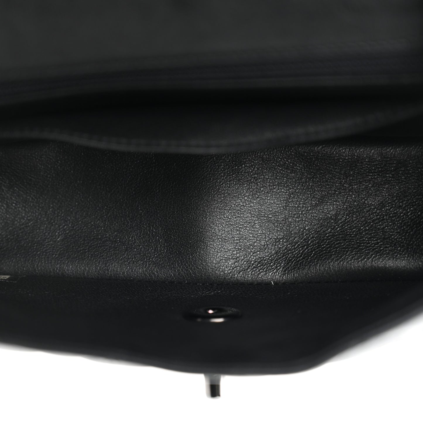 Crumpled Calfskin Quilted Mini Rectangular Flap So Black