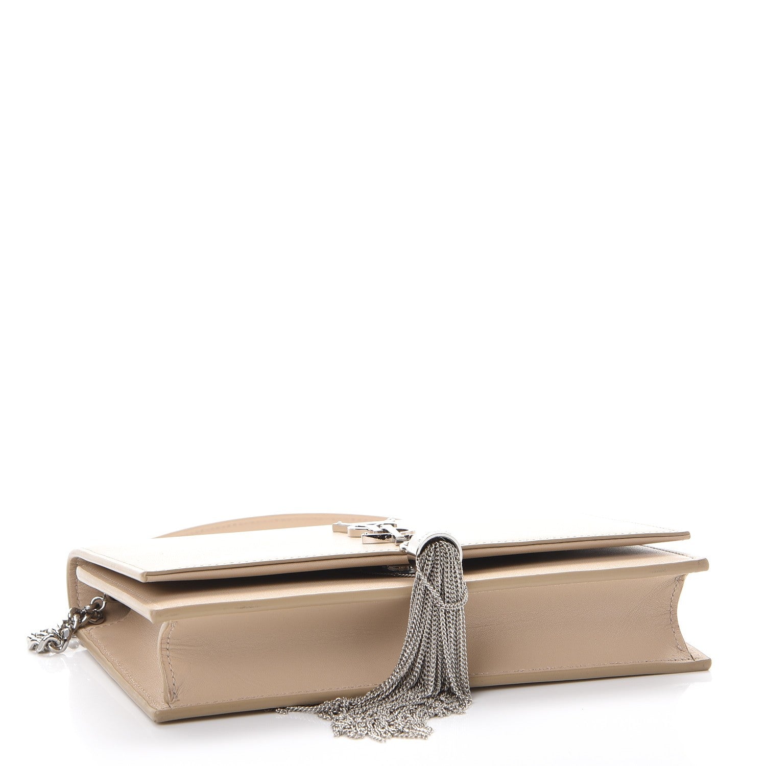 Saint Laurent Smooth Calfskin Classic Monogram Kate Tassel Chain Wallet Nude Powder 4 of 7