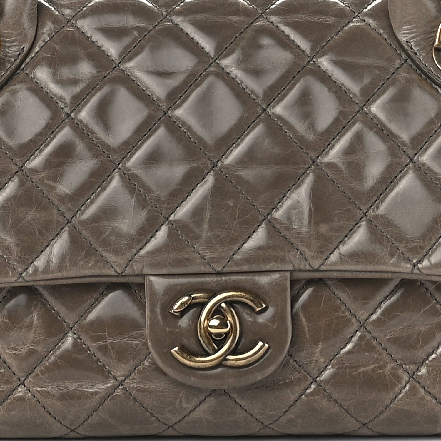 Chanel Glazed Calfskin Castle Rock Medium Flap Dark Beige 10 of 14