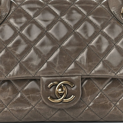 Chanel Glazed Calfskin Castle Rock Medium Flap Dark Beige 10 of 14