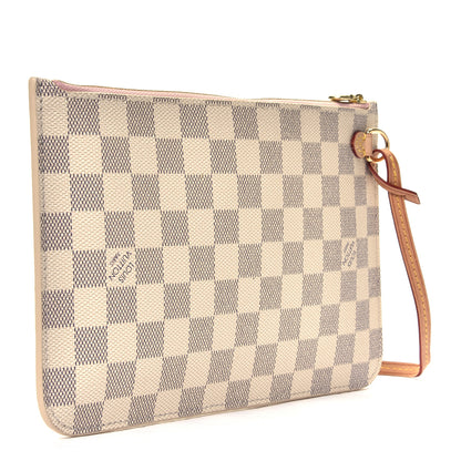 Louis Vuitton Damier Azur Neverfull MM GM Pochette Rose Ballerine 2 of 5