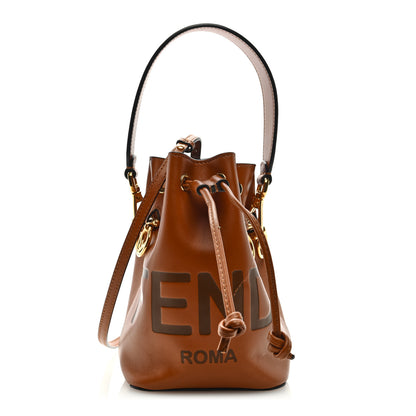 Fendi Vitello King F is Fendi Logo Embossed Mini Mon Tresor Bucket Bag Cuoio 1 of 8