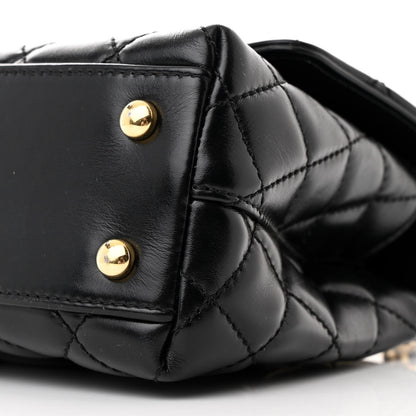 Chanel Shiny Calfskin Quilted Mini Coco Chain Gold Handle Flap Black 11 of 14