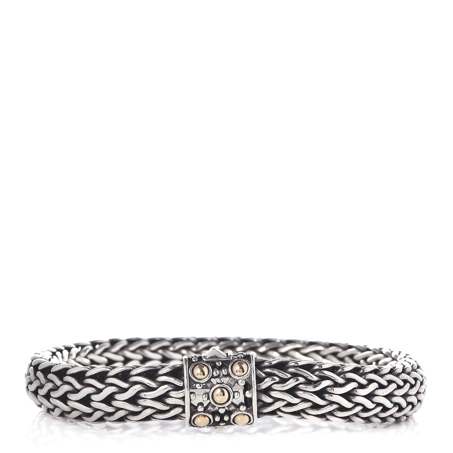 JOHN HARDY Sterling Silver 18K Yellow Gold 10mm Jaisalmer Classic Chain Dot Bracelet