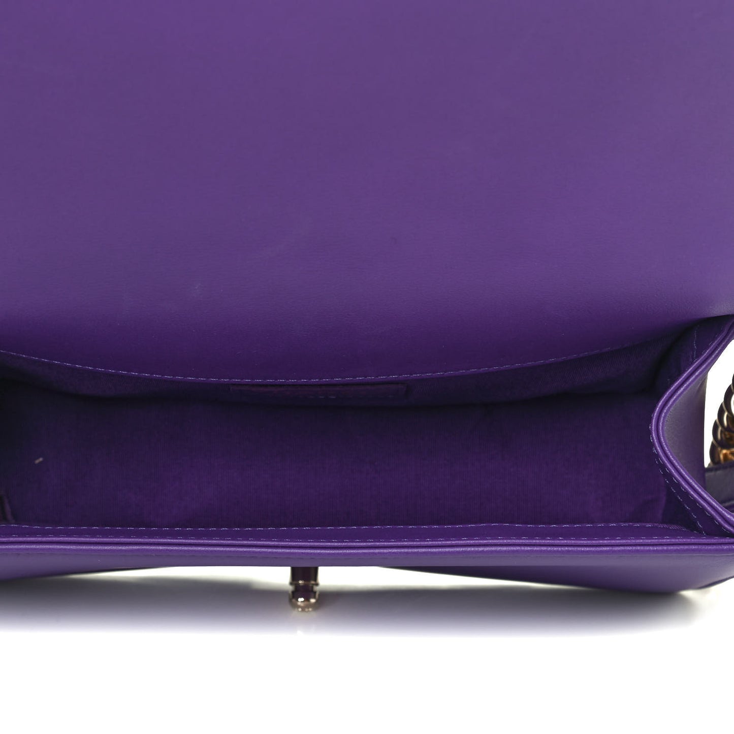 Calfskin Quilted Medium Boy Flap Purple