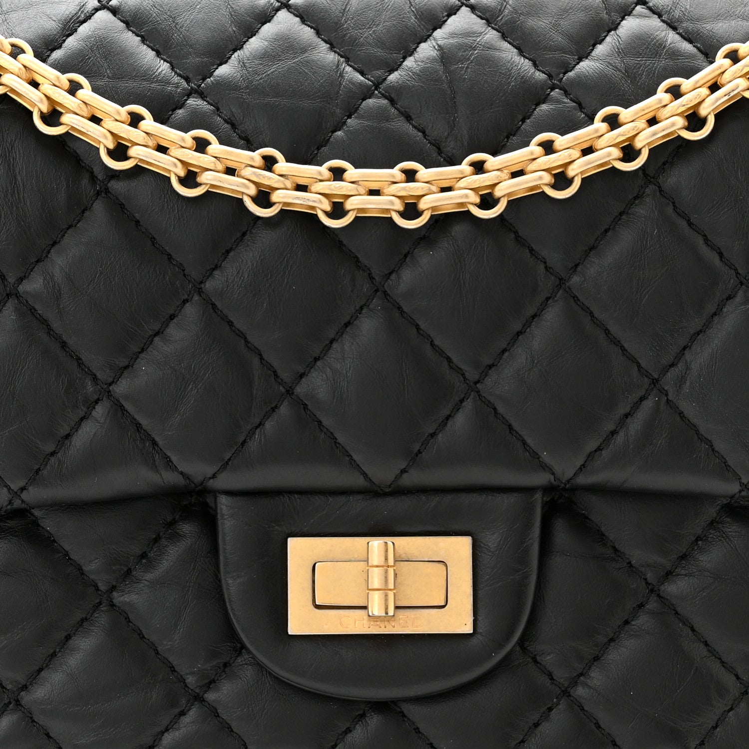 Chanel Aged Calfskin Quilted 2.55 Reissue 225 Flap Black 7 of 10