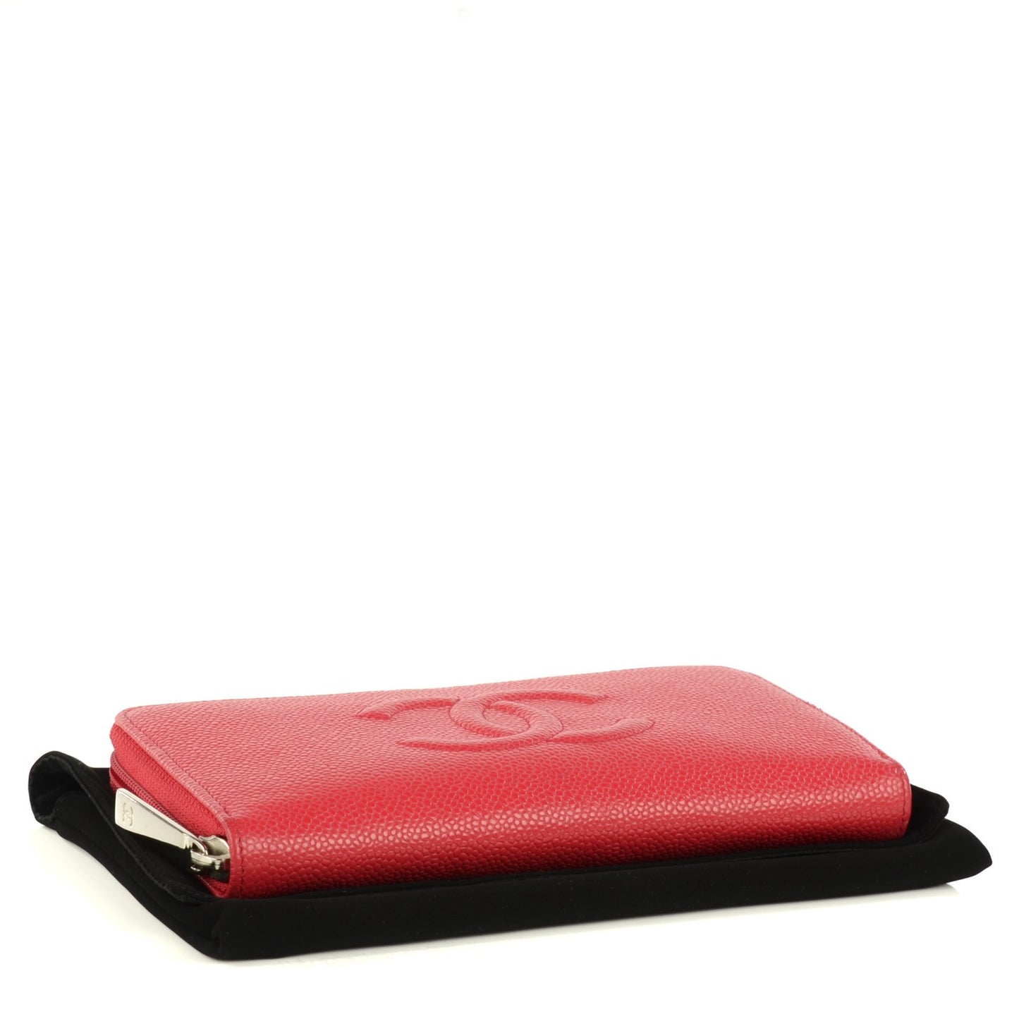 Caviar Timeless CC Large Gusset Zip Around Wallet Rose Fonce