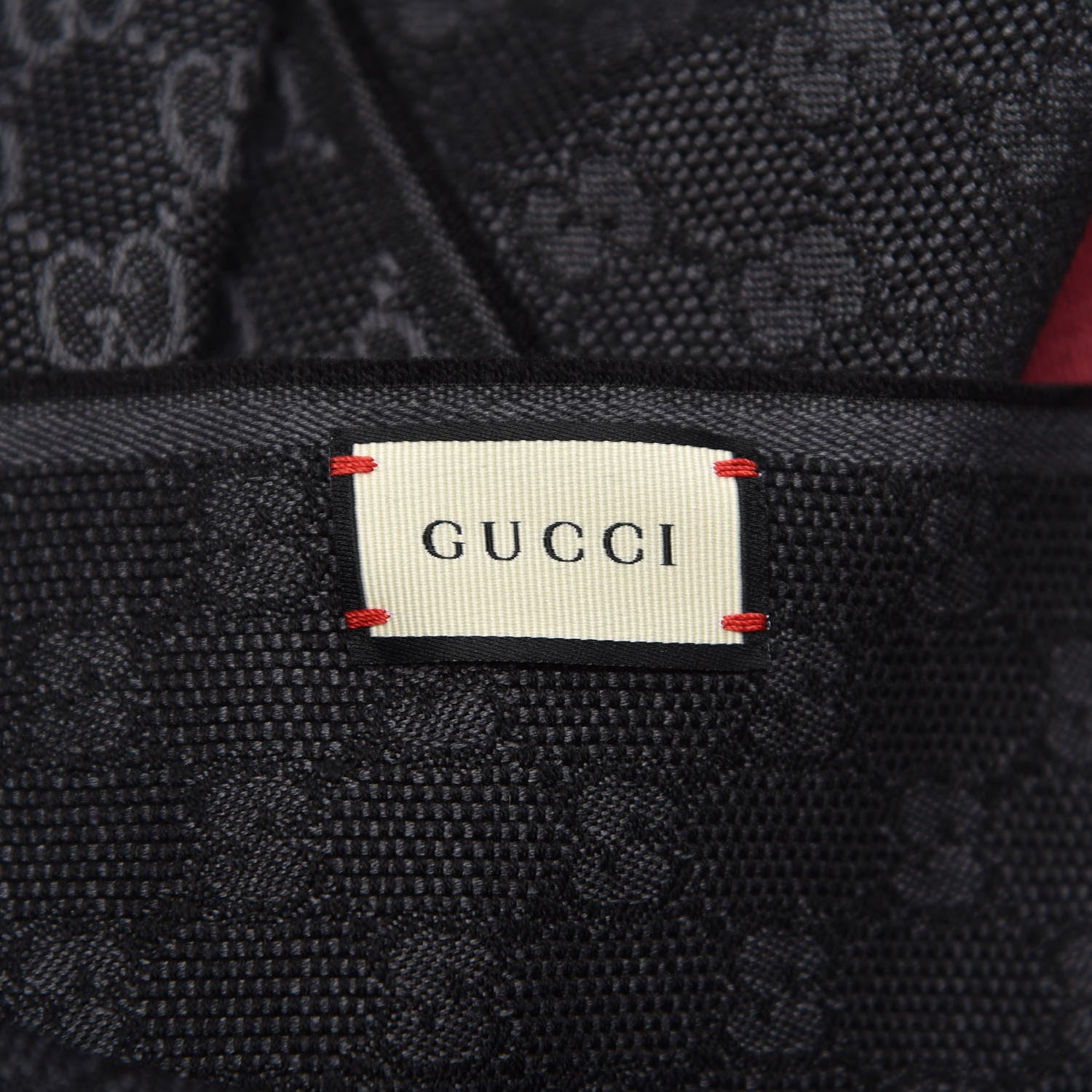 Gucci Wool Silk GG Monogram Web Verbier Fringe Scarf Black 4 of 5