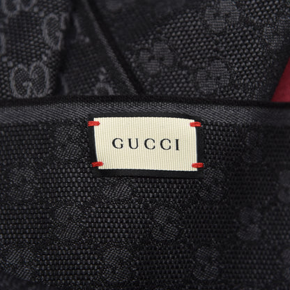 Gucci Wool Silk GG Monogram Web Verbier Fringe Scarf Black 4 of 5