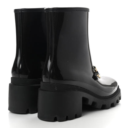 Gucci Rubber Womens Horsebit Ankle Boots 37 Black 4 of 7