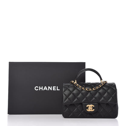 Chanel Caviar Quilted Mini Top Handle Rectangular Flap Black 11 of 11