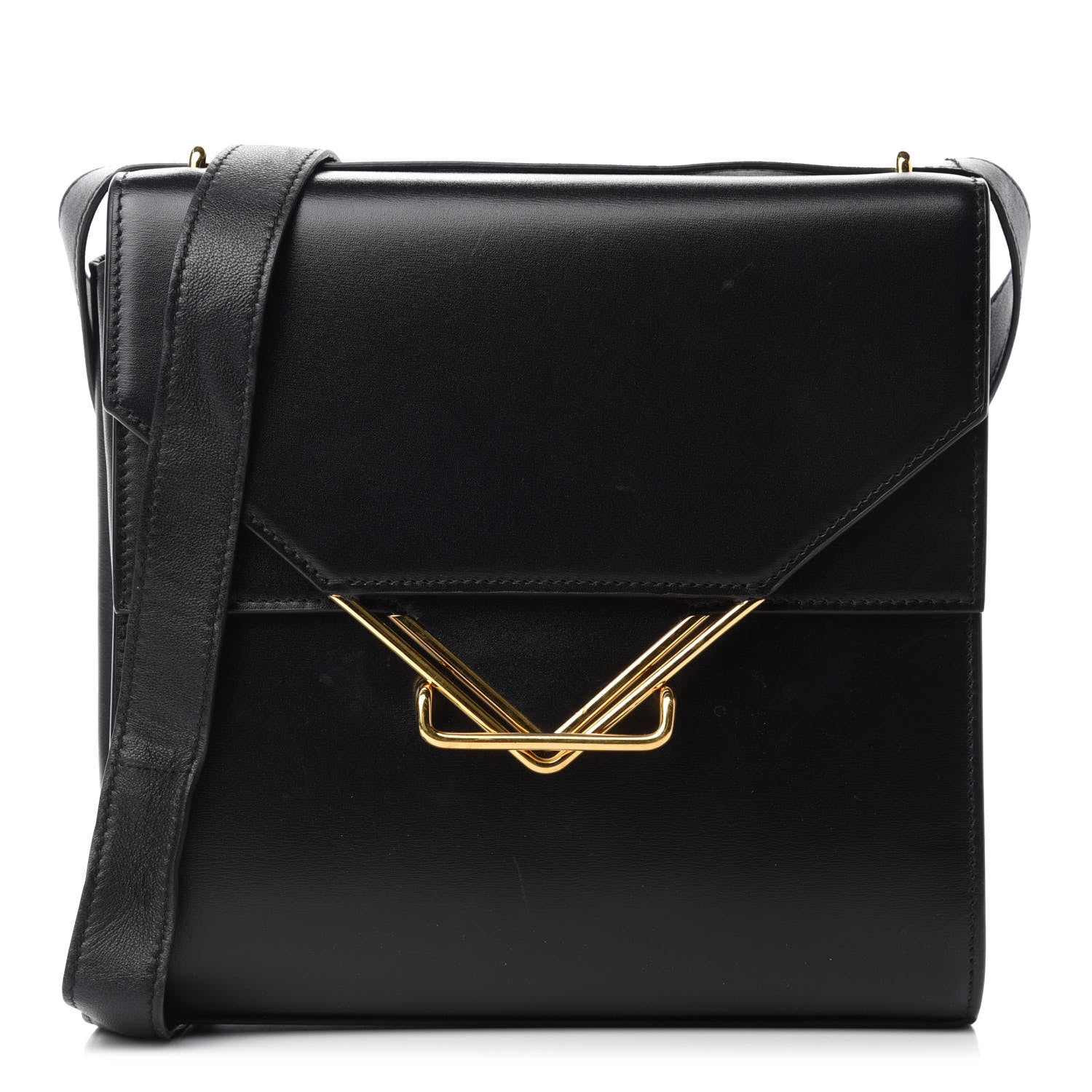 Bottega Veneta Box Calfskin Nappa Clip Bag Black 1 of 13