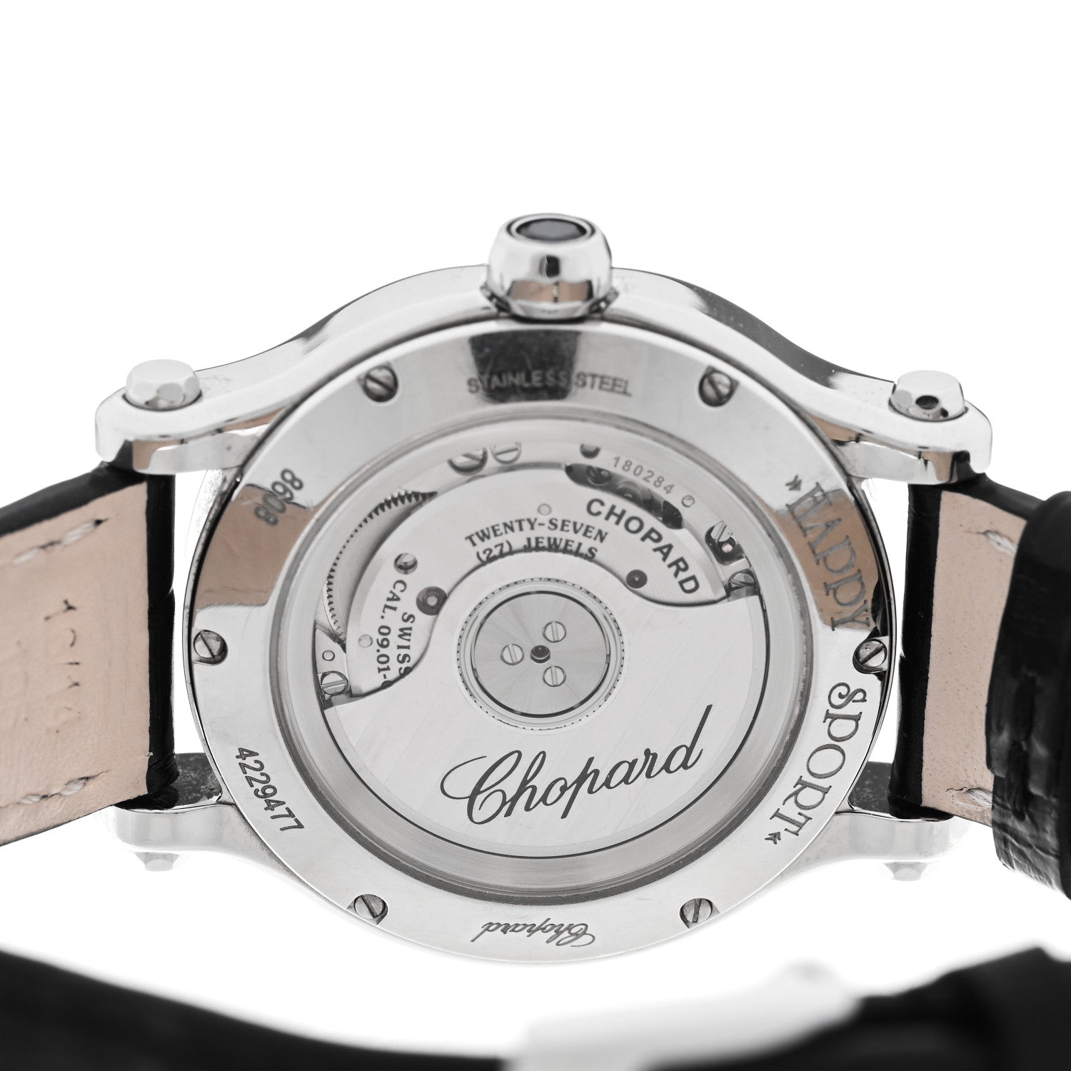 Chopard Stainless Steel Alligator 5 Diamond 33mm Happy Sport Automatic Watch 4 of 5