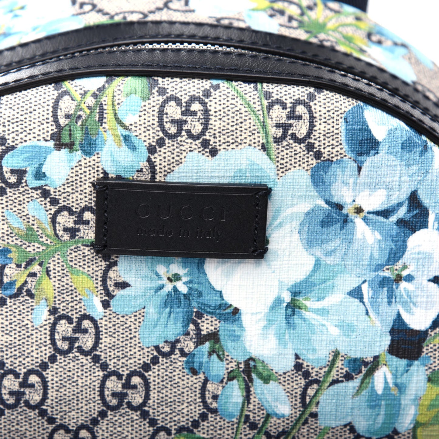 GG Supreme Monogram Blooms Small Day Backpack Blue