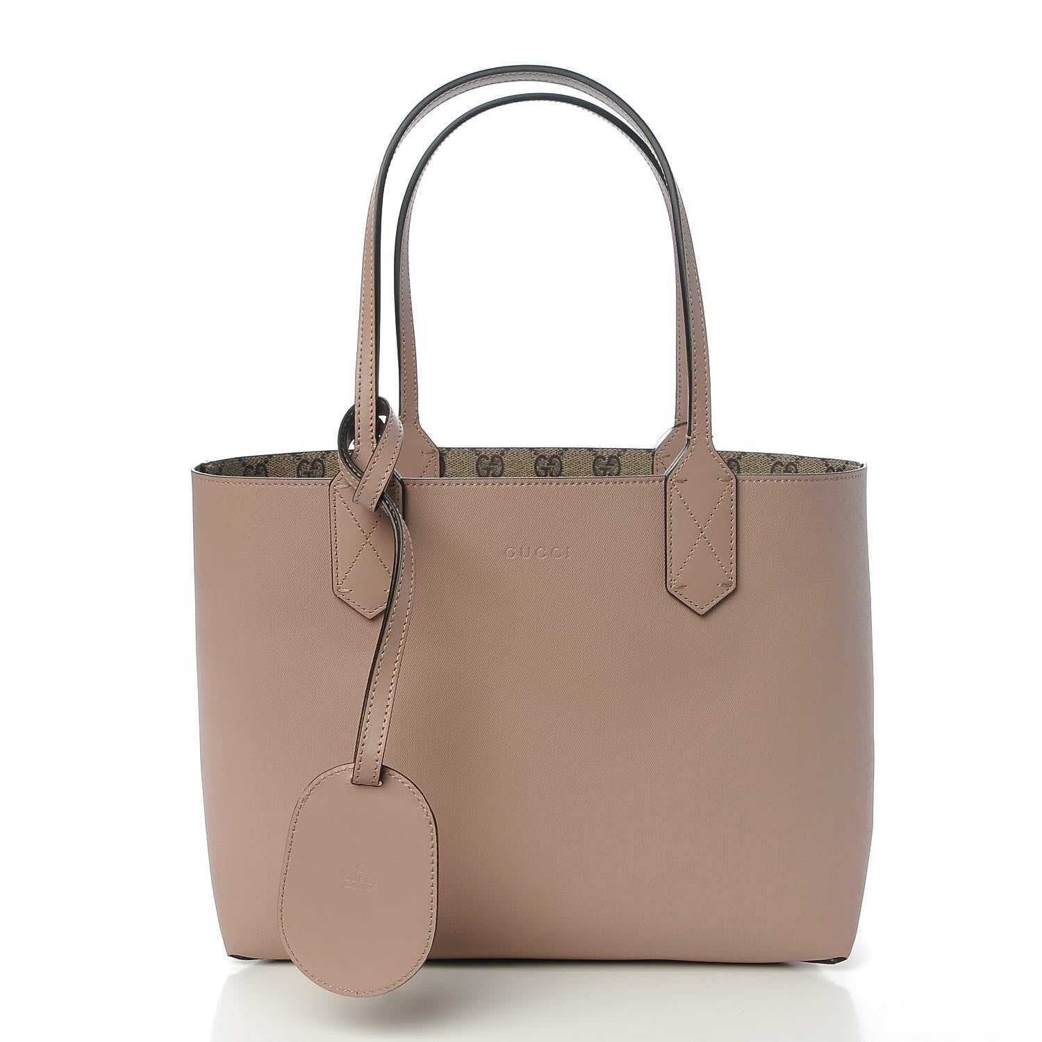 Gucci Textured Calfskin Monogram Small Reversible GG Tote Dark Cipria 6 of 11