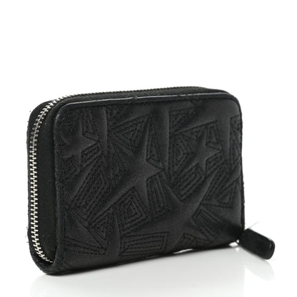 Chanel Metallic Lambskin Star Embossed Coin Purse Case Black 3 of 11