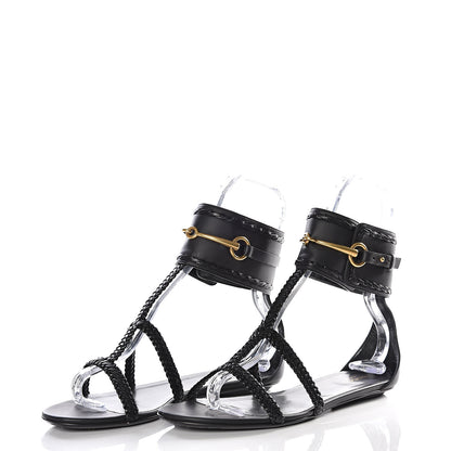 Gucci Calfskin Malaga Kid Sandals 39.5 Black 2 of 14