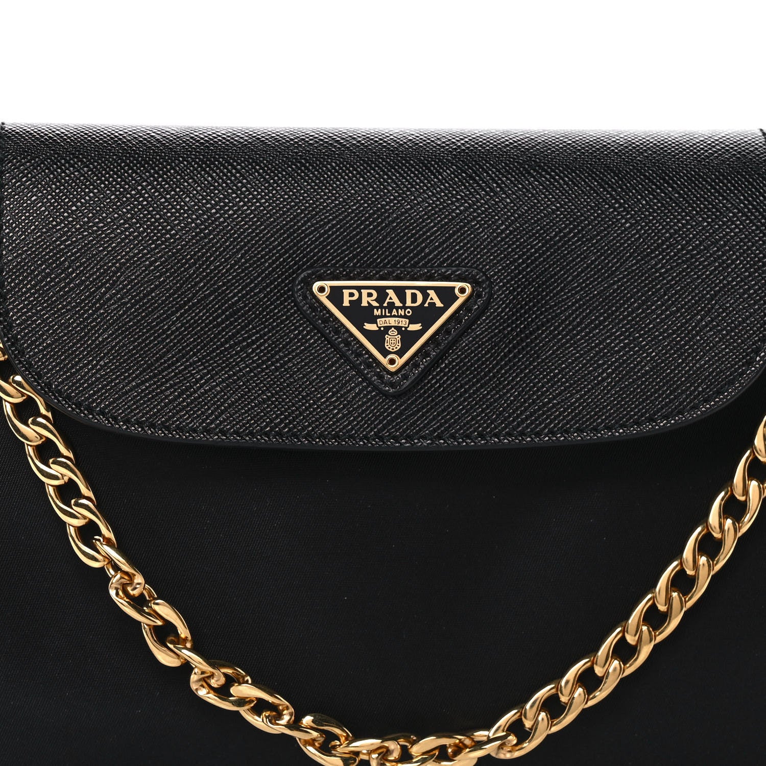 Prada Tessuto Nylon Saffiano Crossbody Bag Black 8 of 10