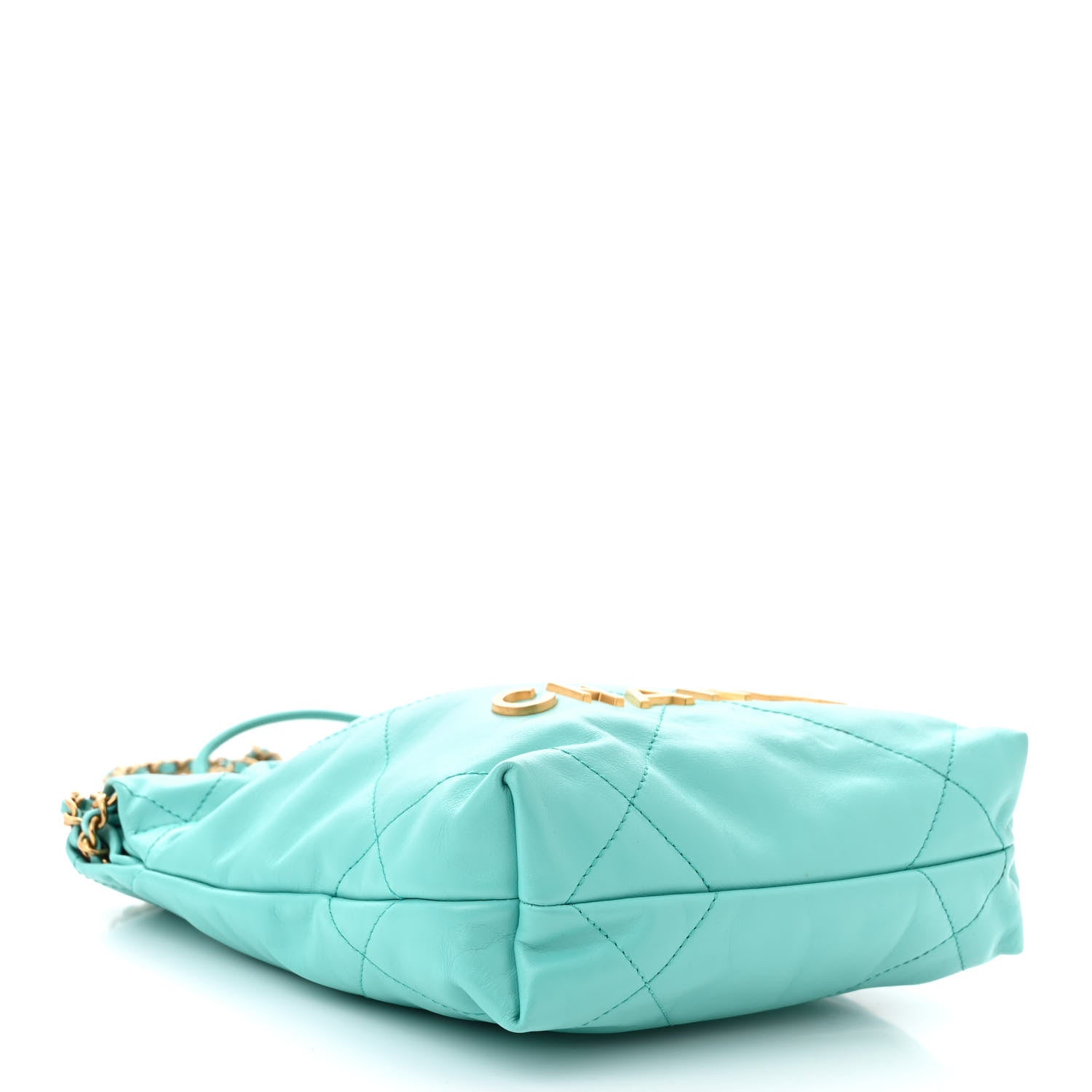 Chanel Shiny Calfskin Quilted Mini Chanel 22 Turquoise 4 of 10