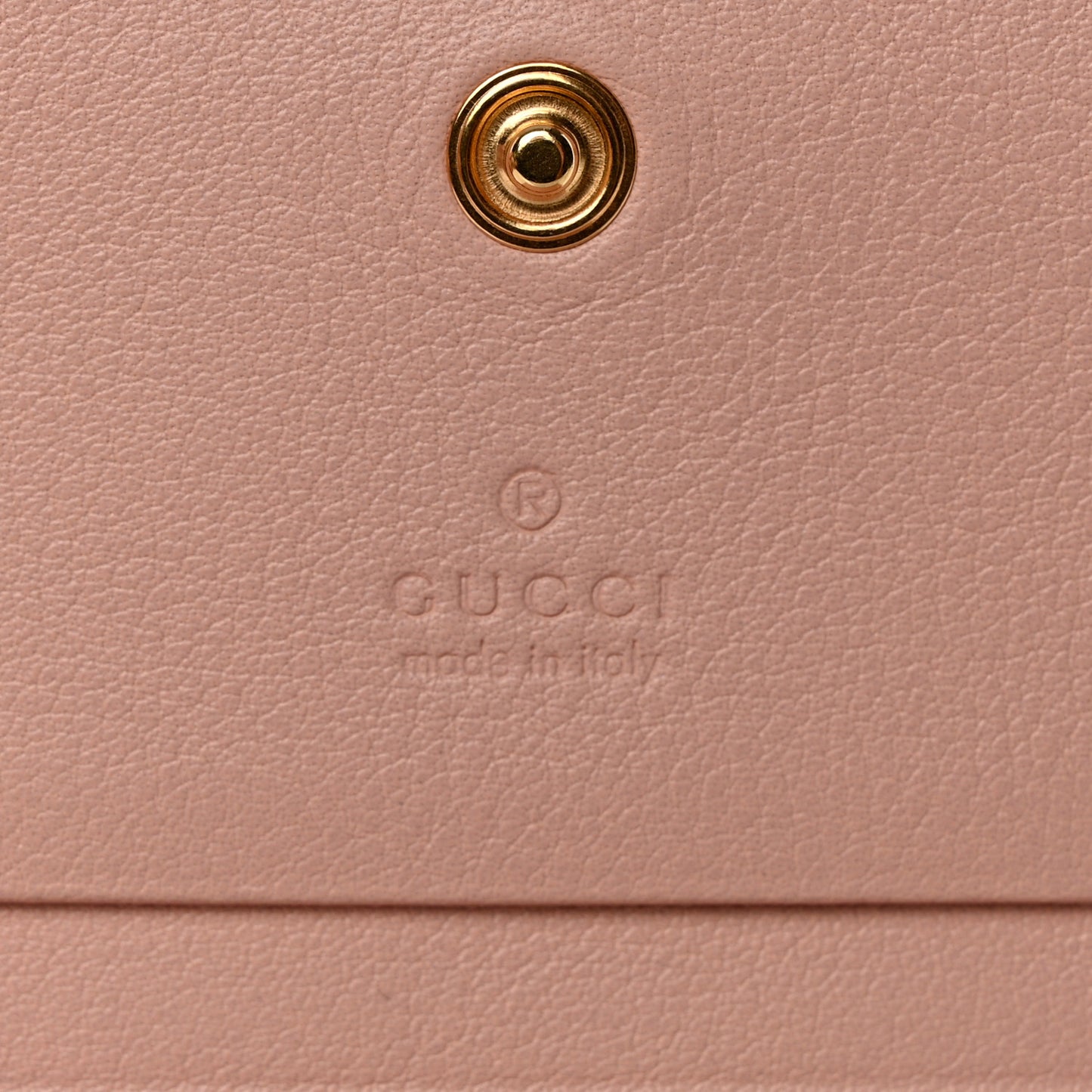 GG Supreme Monogram Vitello Eclipse Enamel Stripes GG Marmont Card Case Wallet Beige Ebony Perfect Pink