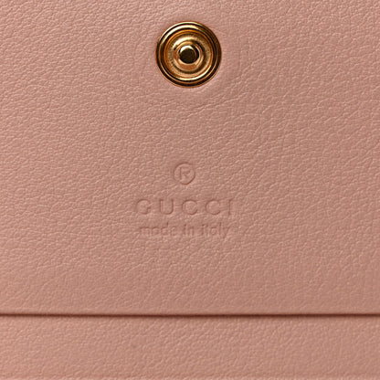 Gucci GG Supreme Monogram Vitello Eclipse Enamel Stripes GG Marmont Card Case Wallet Beige Ebony Perfect Pink 6 of 8