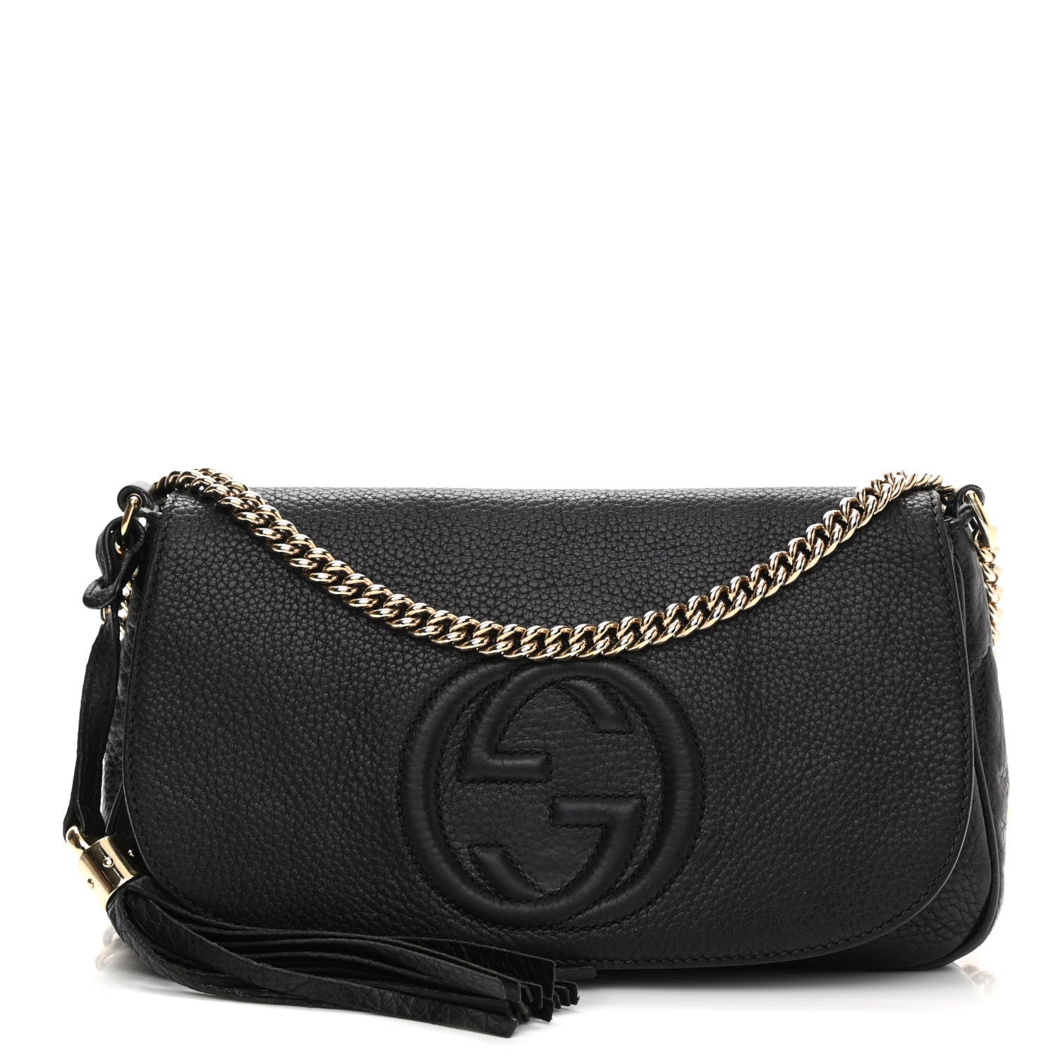Gucci Pebbled Calfskin Medium Soho Flap Crossbody Black 1 of 16
