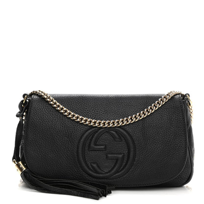 Gucci Pebbled Calfskin Medium Soho Flap Crossbody Black 1 of 16