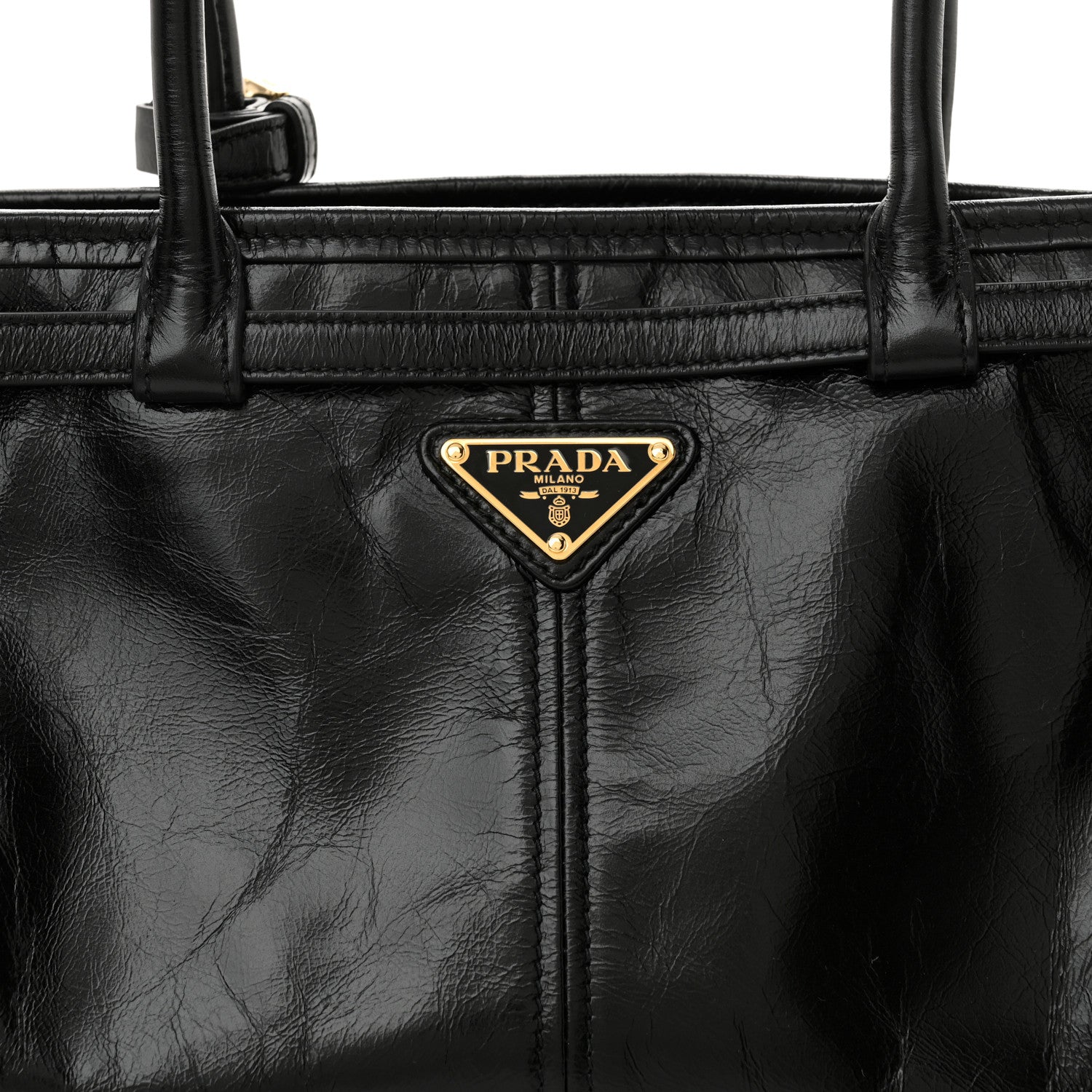Prada Shiny Nappa Medium Shoulder Bag Black 8 of 10