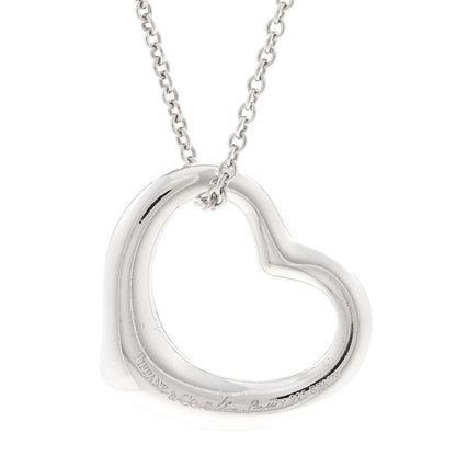 Tiffany Sterling Silver 22mm Elsa Peretti Open Heart Pendant Necklace 4 of 5