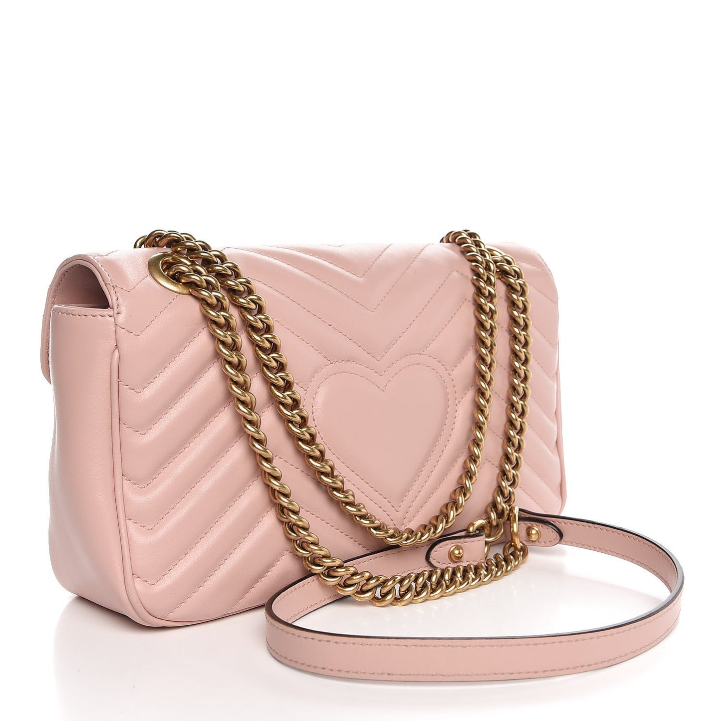 Calfskin Matelasse Small GG Marmont Shoulder Bag Perfect Pink